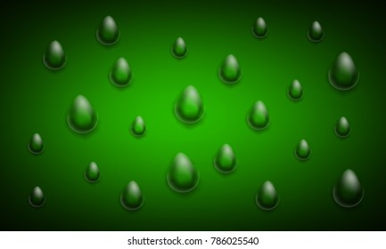 Water drops on green
