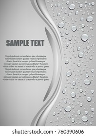 water drops on grey background