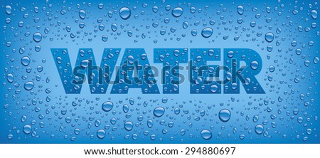 water drops on grey background with place for text
