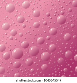 Water Drops on Pink Background - vector eps10