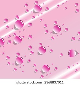 
Water Drops On Pink Background. Abstract purple wet texture with bubbles