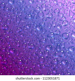 water drops on purple background