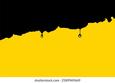 Water drops on a rock surface, with duotone effect black and yellow