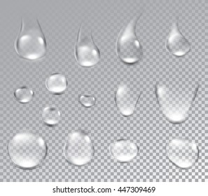 Water drops on textured background. Vector paper illustration.