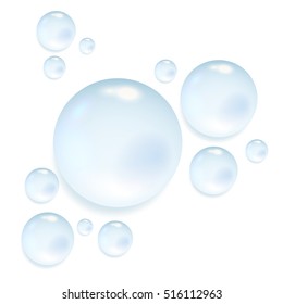 Water drops on white background isolated vector illustration