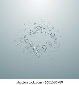 Water drops on white and blue background