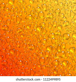 water drops on yellow background