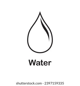 water drops outline icon, flat vector simple element illustration from editable farming concept. drop logo template, water droplet on white background