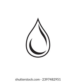 icono del contorno de las gotas de agua, ilustración del elemento simple del vector plano a partir del concepto de cultivo editable. plantilla de logotipo de caída, gota de agua sobre fondo blanco