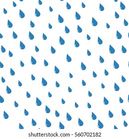 Water Drops Pattern Blue Color. Stock vector illustration