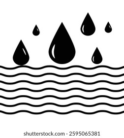 water drops, water and rain simple icon. Plumbing logo. Blood or oil drop. raindrops, splash, sea waves, pouring water, spray icons and design elements. Design eps 10. 