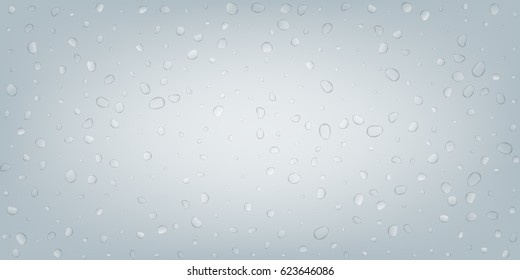 Water drops. Realistic water droplets with transparency. Natural water drops background