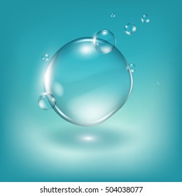 Water drops realistic illustration. Graphic concept for your design