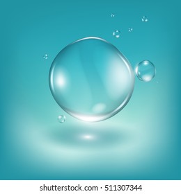 Water drops realistic illustration. Graphic concept for your design