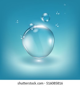 Water drops realistic illustration. Graphic concept for your design
