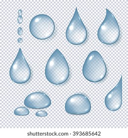 Water drops realistic. Water drops isolated vector.