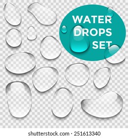 Water drops realistic set 