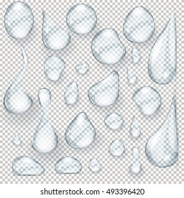 Water drops realistic set isolated illustration. Graphic concept for your design