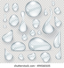 Water drops realistic set isolated illustration. Graphic concept for your design