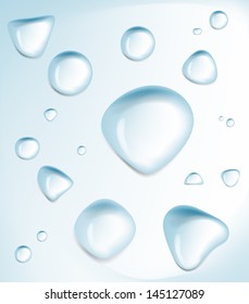 Water drops. Realistic vector illustration.