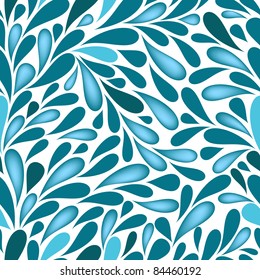 Water drops repeating white and blue wallpaper (vector)