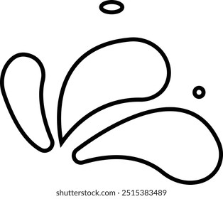 Water drops, sea ocean waves stencil. Liquid elements, cry droplet icons vector . Ink, sauce, river isolated splashes, wet droplets dew shape, on transparent background, used for mobile or ui.