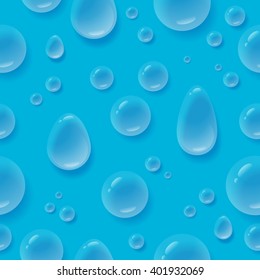 Water Drops Seamless Background. Easy to edit. Just change background color