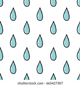 water drops seamless doodle pattern