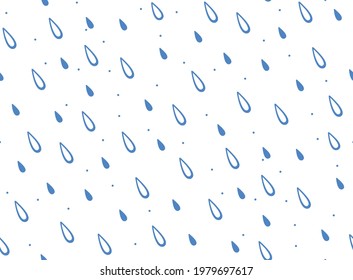 El agua deja caer un patrón impecable sobre el fondo blanco para la cortina de la ducha. Ilustración vectorial de estilo Doodle