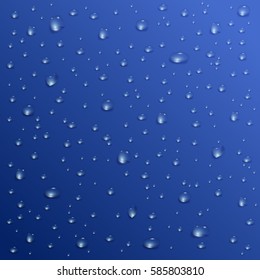 Water drops , seamless vector. Transparent drops, splashes