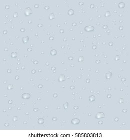Water drops , seamless vector. Transparent drops, splashes