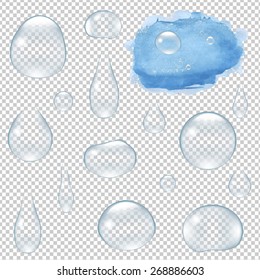 Water Drops Set With Gradient Mesh, Vector Illustration