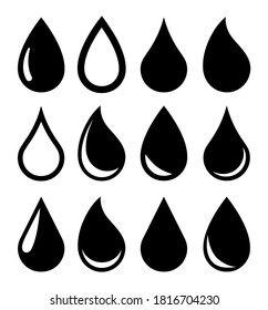 Water drops set icon vector