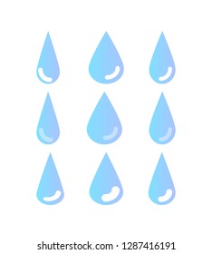 water drops set. vector illustration
