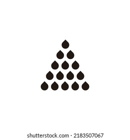 Water drops, shaped triangle geometric symbol simple logo vector