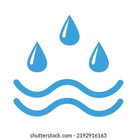 Water drops sign vector icon isolated on white background, water drop and wave symbol graphic design