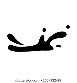 Water drops and splash silhouette in simple doodle style. Set different liquid shapes and silhouette.