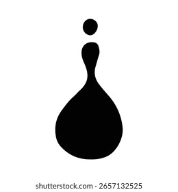 Gotas de agua y salpicaduras de silueta en estilo doodle simple. Establecer diferentes Formas líquidas y silueta.