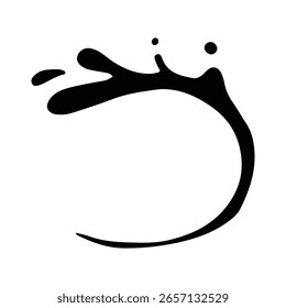 Water drops and splash silhouette in simple doodle style. Set different liquid shapes and silhouette.