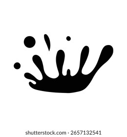 Wassertropfen und Spritzer Silhouette in einfachen Doodle-Stil. Legen Sie verschiedene flüssige Formen und Silhouette.