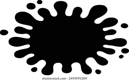 Gotas de agua Splash Stain icono de Vector negro plano.