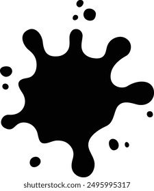 Gotas de agua Splash Stain icono de Vector negro plano.