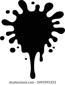 Wassertropfen Splash Fleck flach schwarz Vektorsymbol.