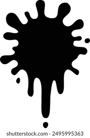Water Drops Splash Stain flat black vector icon.