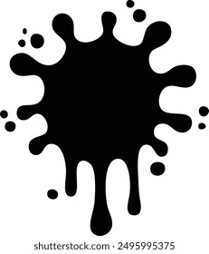 Gotas de agua Splash Stain icono de Vector negro plano.