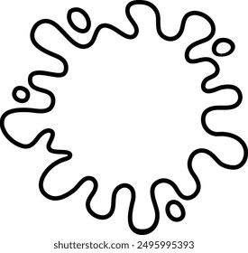 Gotas de agua Splash Stain icono de Vector negro plano.