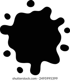 Water Drops Splash Stain flat black vector icon.