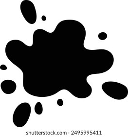 Gotas de agua Splash Stain icono de Vector negro plano.