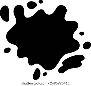 Water Drops Splash Stain flat black vector icon.