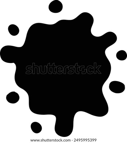 Water Drops Splash Stain flat black vector icon.